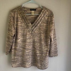 Janeric Gold 3/4 Sleeve Large Blouse